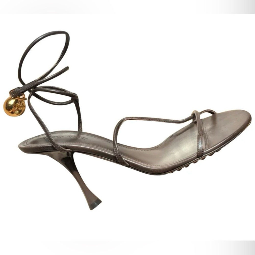 Bottega Veneta Metallic Brown Strappy Heels